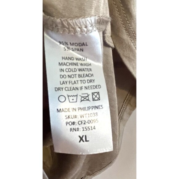 Lock & Love Shirt Pullover Stretch Vneck Short Doleman Sleeve Taupe Women’s XL - Picture 3 of 7